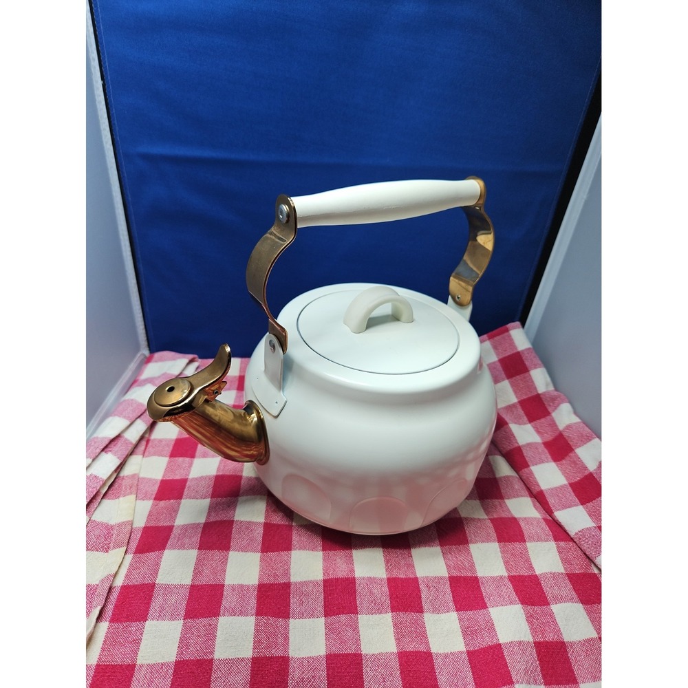 Hearth & Hand with Magnolia Cream Teapot Copper Accents Ivory Tea Kettle
